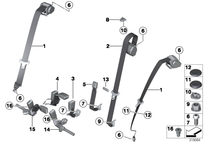 Diagram SAFETY BELT REAR for your 2014 BMW X5   