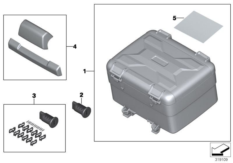 Diagram Variotop case for your BMW R1200GS  