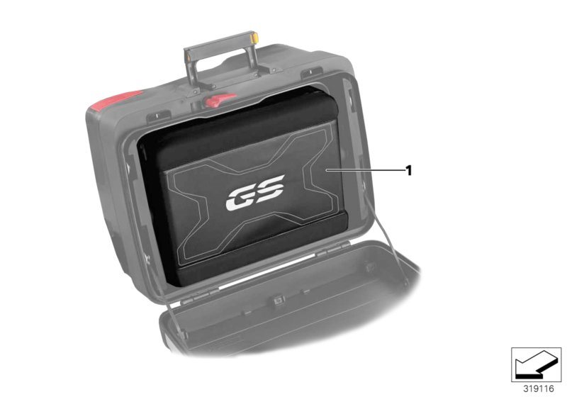 Diagram Inner pocket, Vario case/Topcase for your BMW F750GS  