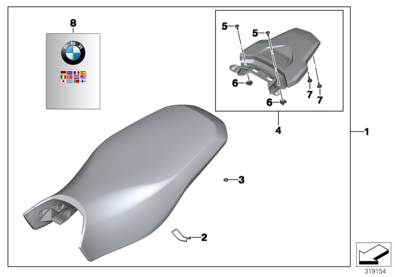 Diagram Rallye seat with luggage platform for your 2016 BMW R1200GS Adventure   