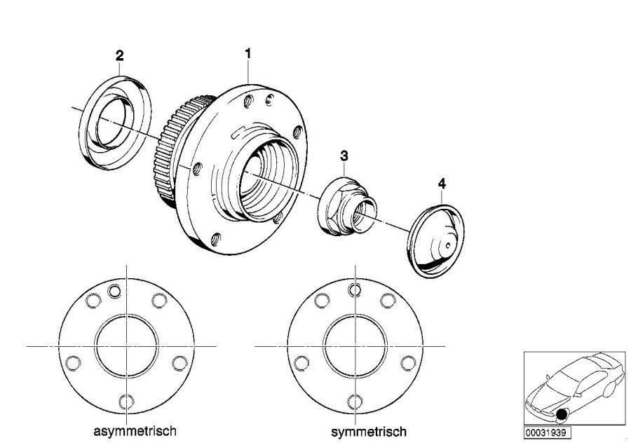 Diagram Wheel bearing for your 2012 BMW M6   