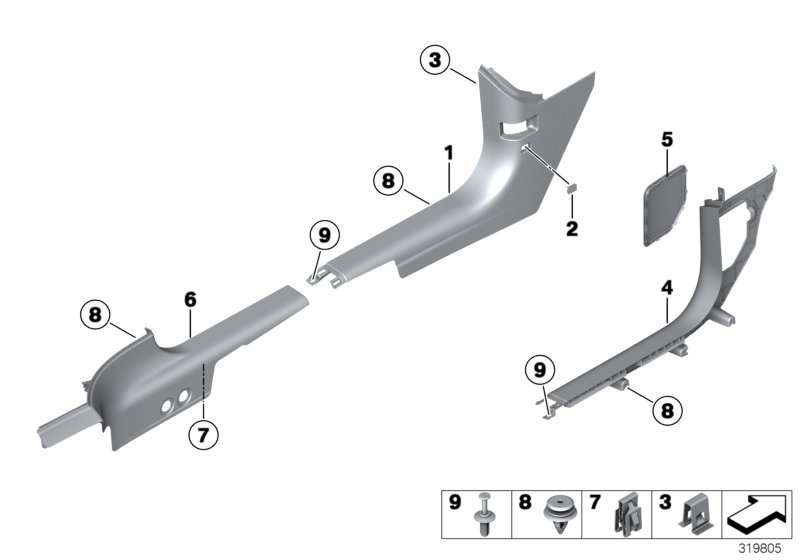 Diagram TRIM PANEL LEG ROOM for your MINI