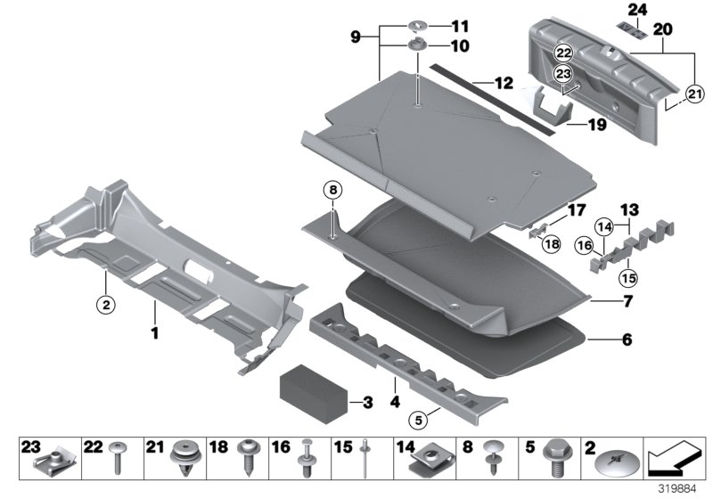 Diagram Trim panel, trunk floor for your MINI