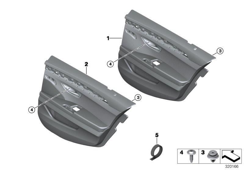 Diagram Door trim, rear for your 2009 BMW M6   