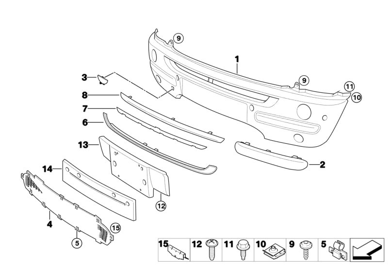 Diagram Trim cover, front for your MINI