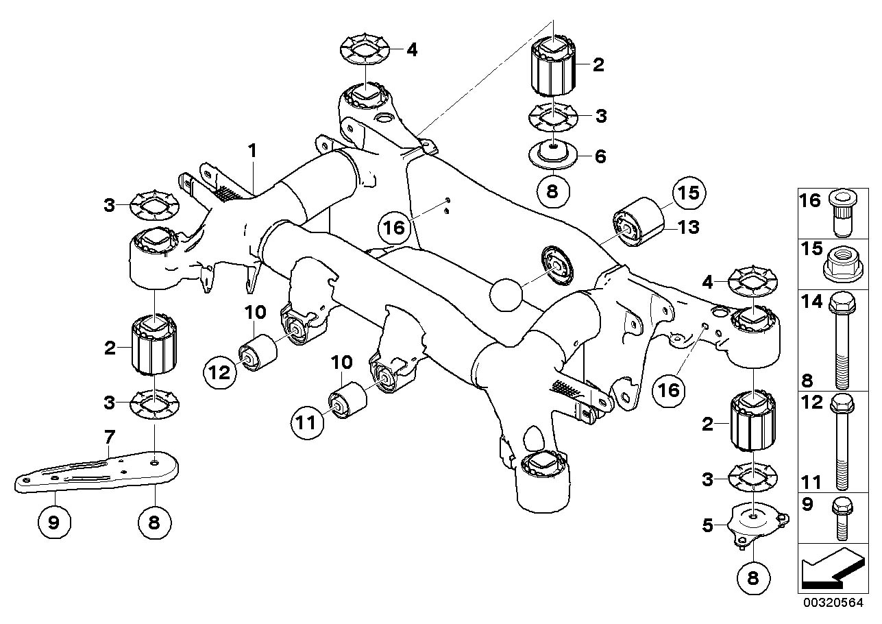 Diagram Rear axle carrier for your 2017 BMW M6   