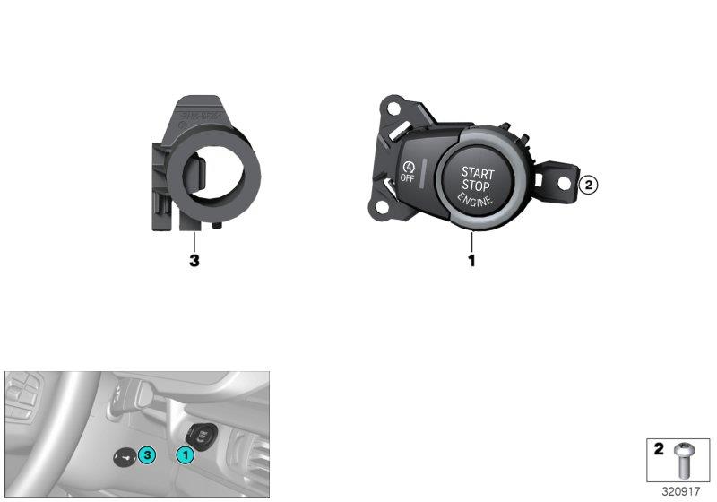 Diagram Switch, Start-Stop and ring antenna for your BMW X6  