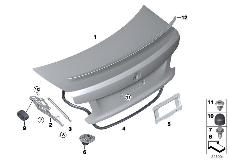 Diagram Trunk lid for your 2014 BMW Z4   