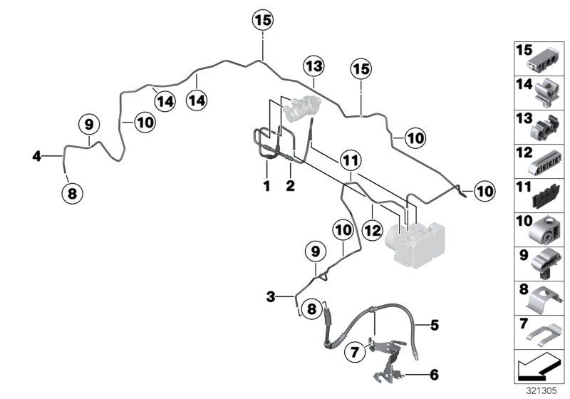 Diagram Brake pipe, front for your 2014 BMW 428iX  Convertible 