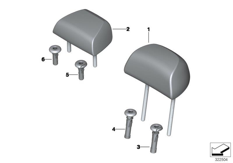 Diagram Rear seat head restraint for your 2006 BMW M6   