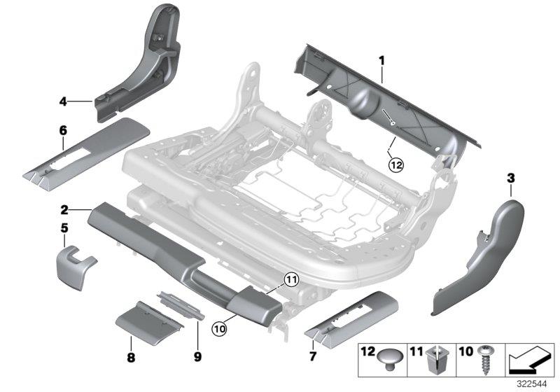 Diagram Seat, rear, seat trim covers for your 2018 BMW X3   