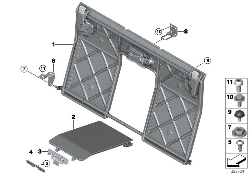 Diagram Seat, rear, seat frame, base seat for your BMW