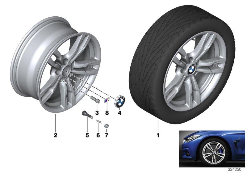 Diagram BMW LA wheel M Double Spoke 441 - 18"" for your 2015 BMW 435iX   