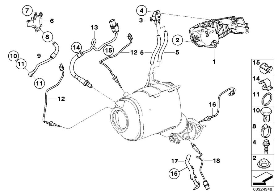 Diagram Diesel part.filter sens./mounting parts for your 2015 BMW 228iX   