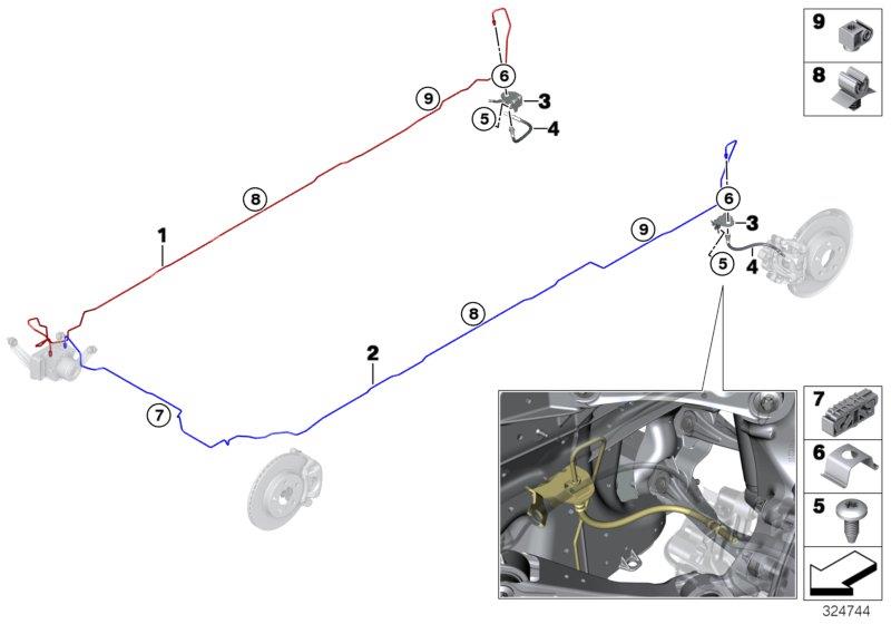 Diagram Brake pipe rear for your 2009 BMW M6   