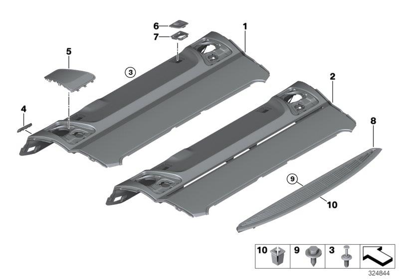 Diagram REAR WINDOW SHELF for your 2012 BMW 650iX   