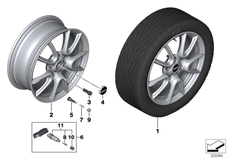 Diagram MINI LA wheel Double Spoke 534 for your MINI