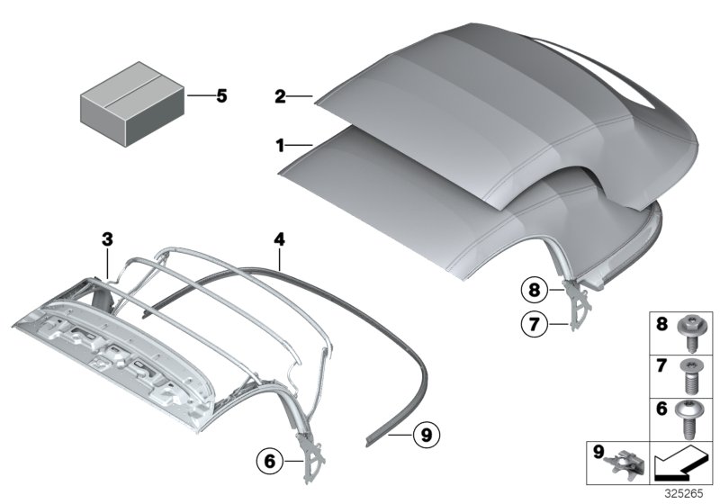 Diagram Folding top for your MINI