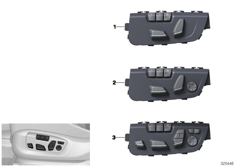 Diagram Seat adjustment switch, memory, driver for your BMW