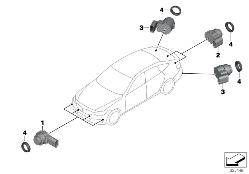 Diagram Park Distance Control (PDC) for your 2012 BMW 128i   