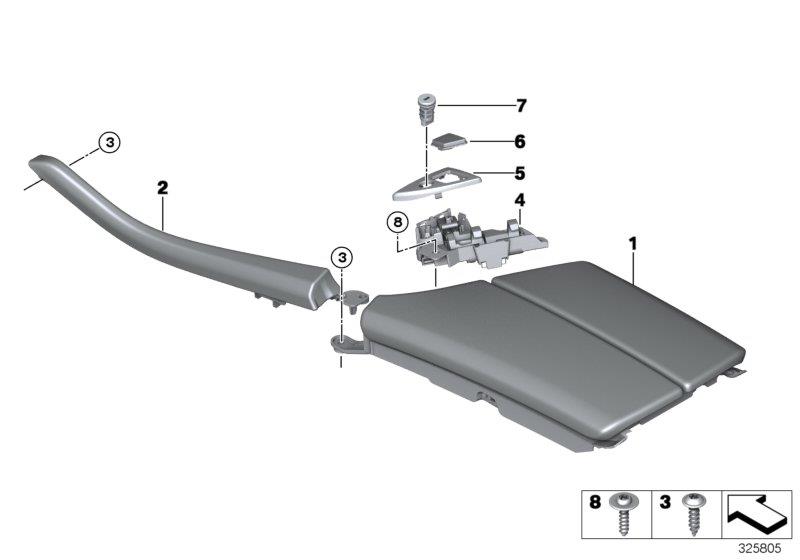 Diagram Armrest, centre console for your 2010 BMW 328xi   