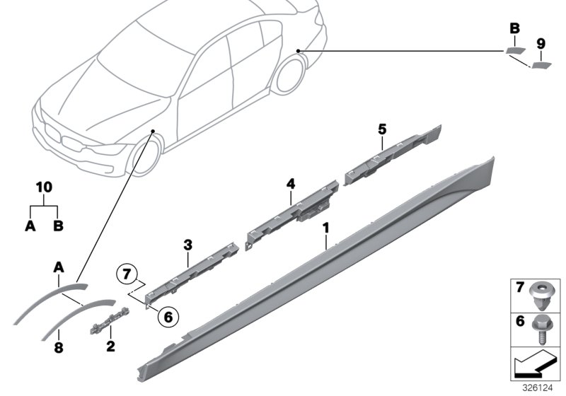 Le diagramme Cache M bas de caisse / passage roue pour votre BMW