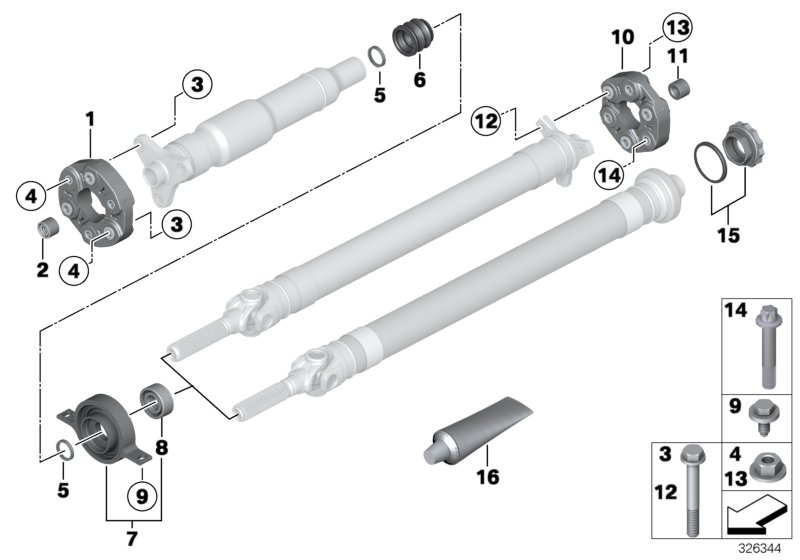 Diagram Drive shaft, single components for your 2016 BMW Z4   