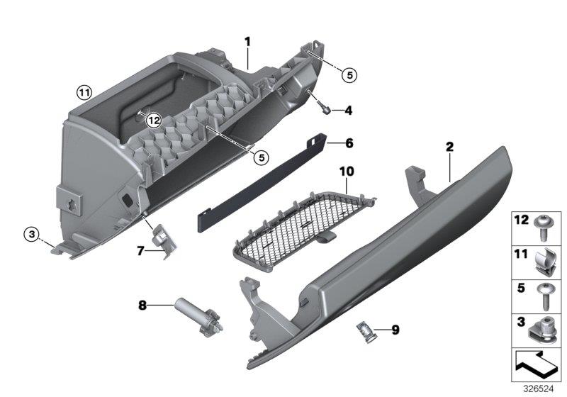 Diagram GLOVE BOX for your 1988 BMW M6   