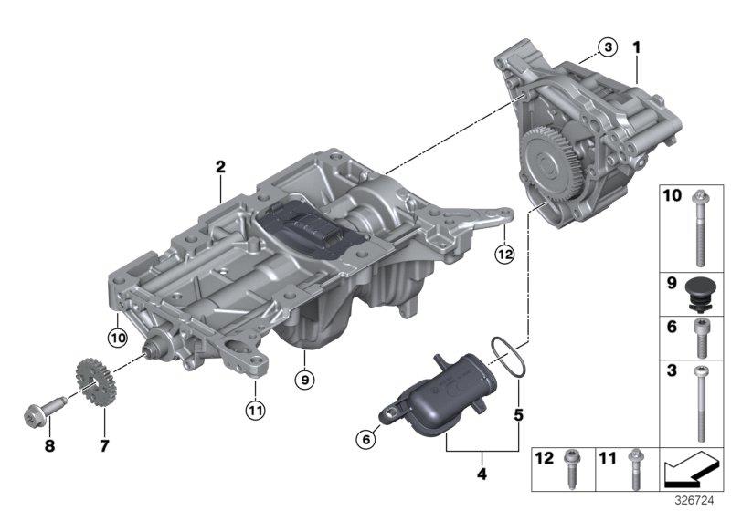 Diagram Lubrication system/Oil pump for your 2015 BMW 328i   
