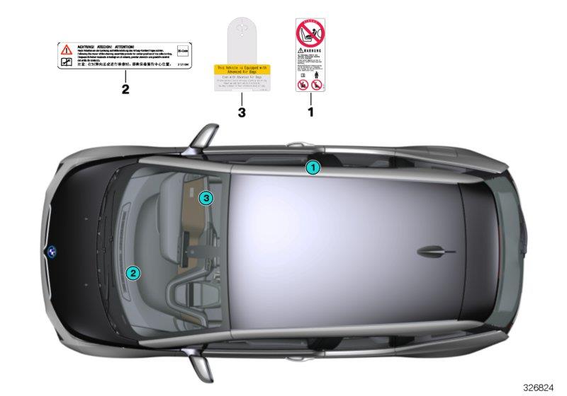 Le diagramme Plaquette Airbag pour votre BMW