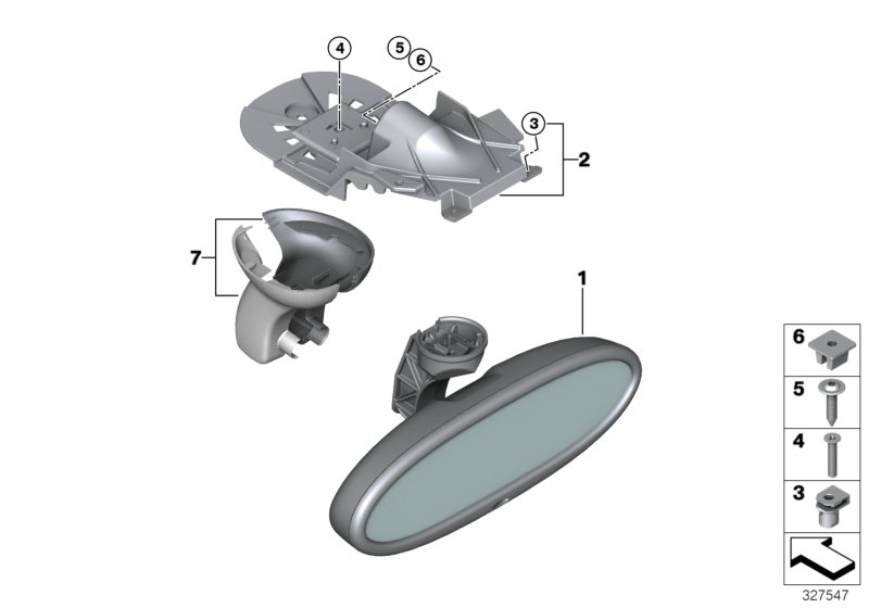 Diagram Interior mirror with automatic-dip for your MINI