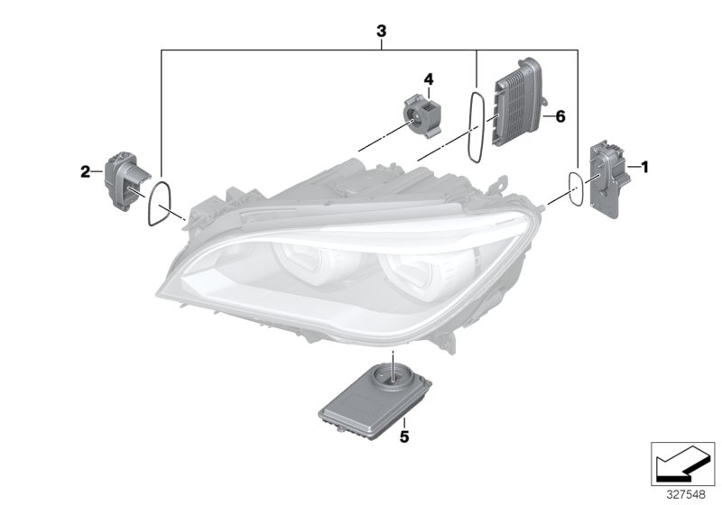 Diagram Electronic parts, headlight, LED for your 2015 BMW M6   