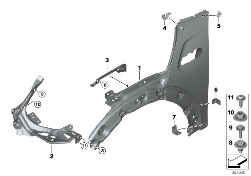 Diagram Front side panel for your 2019 MINI Hardtop 3 Door Base 