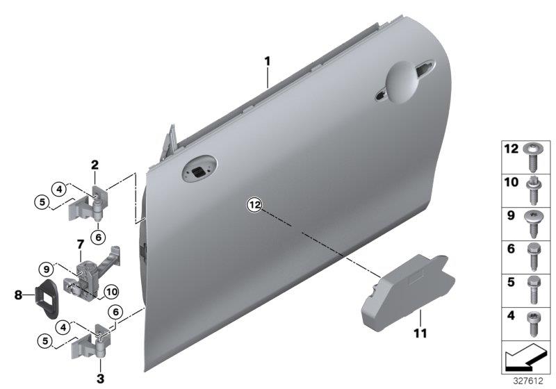 Diagram FRONT DOOR-HINGE/DOOR BRAKE for your MINI