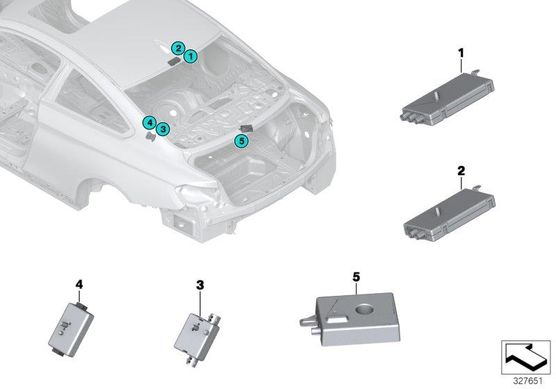 Diagram Components, antenna amplifier for your 2019 BMW 440iX   