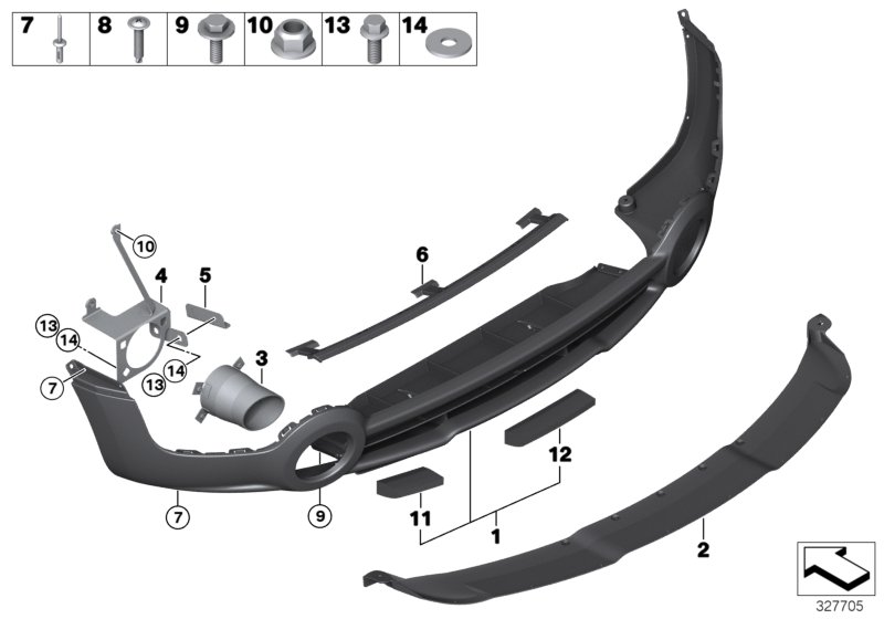 Diagram Trim, decor elements, rear for your MINI