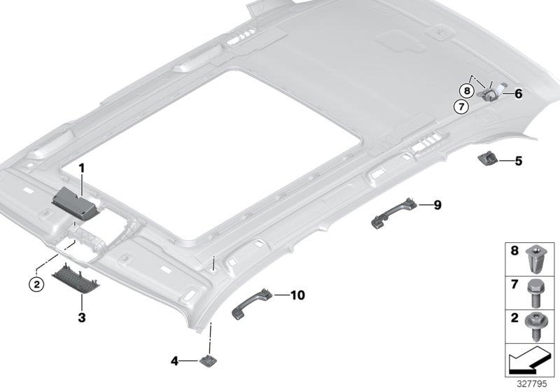Diagram Mounting parts, roof antenna for your 2001 BMW M5   