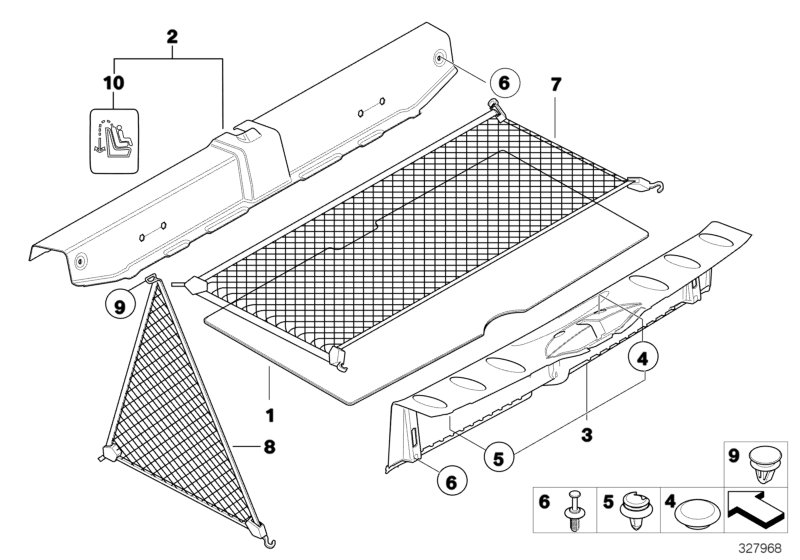 Diagram Trim panel, trunk floor for your MINI