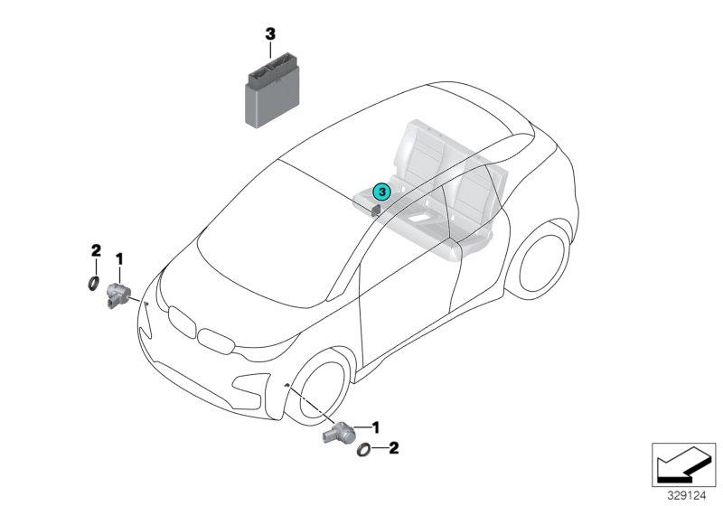 Diagram Parking Manoeuvre Assistant (PMA) for your 2010 BMW Alpina B7L   