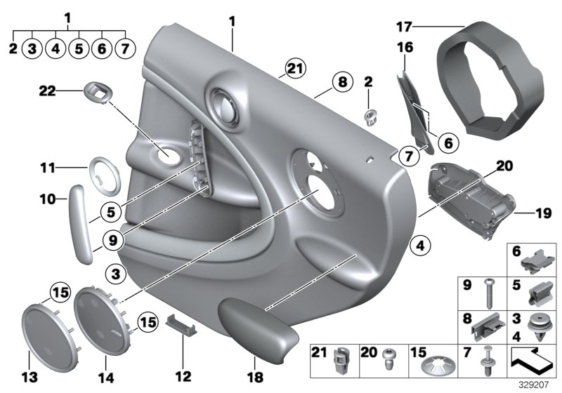 Diagram Door trim, rear for your MINI