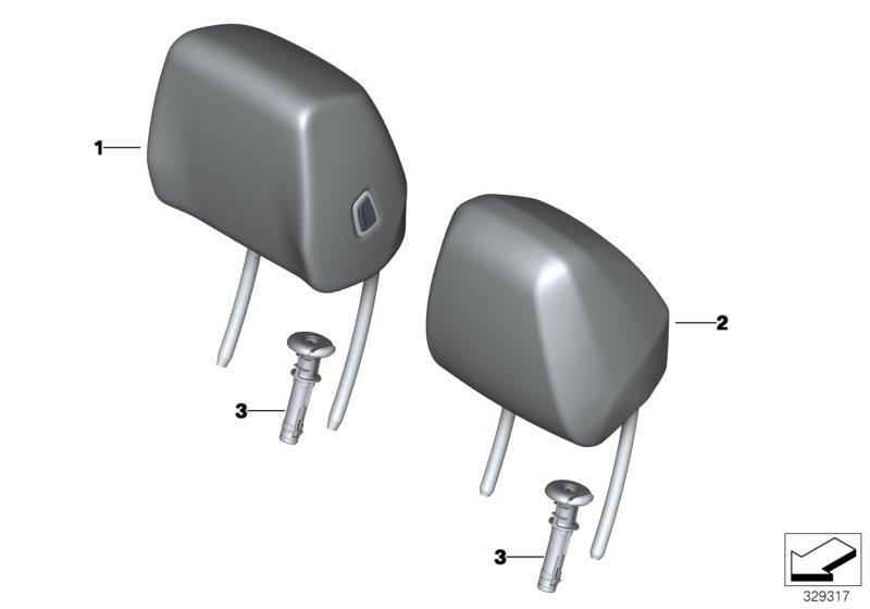 Diagram Seat, front, head restraint for your 2009 BMW M6   