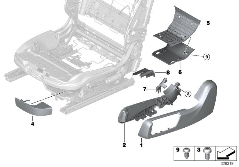 Diagram Seat, front, seat trim covers, electric for your 2007 BMW M6   