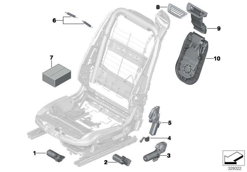 Diagram Seat, front, electrical and motors for your 2009 BMW M6   