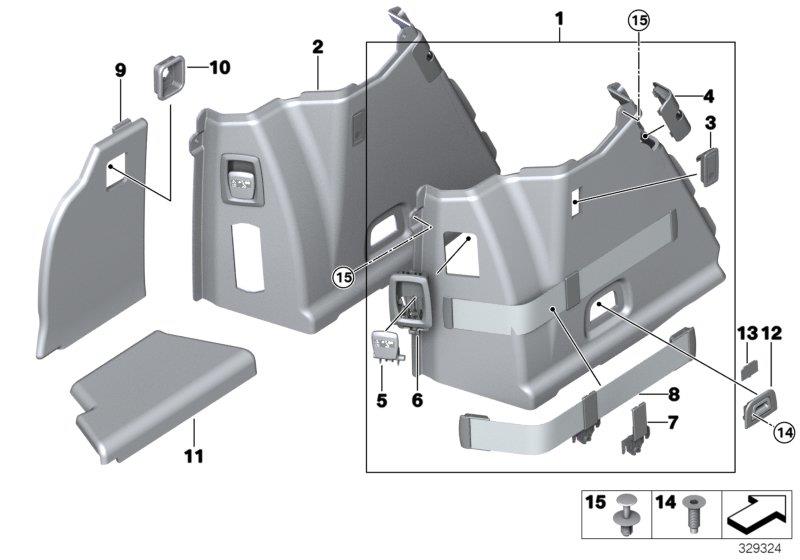 Diagram Left trunk trim for your BMW