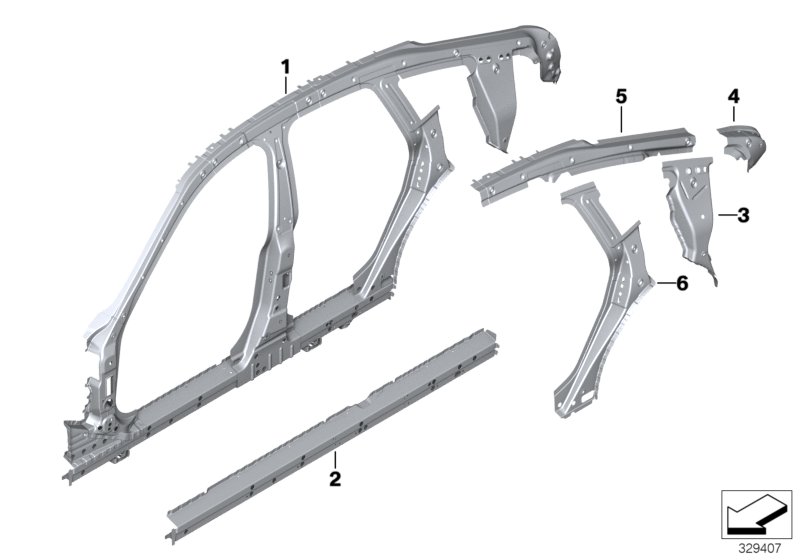 Diagram Side frame section, center for your 2015 BMW M6   