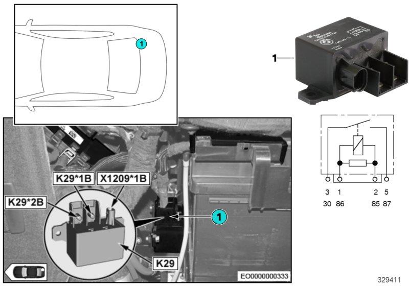 Diagram Relay separation 2nd battery K29 for your 2012 BMW 323i   