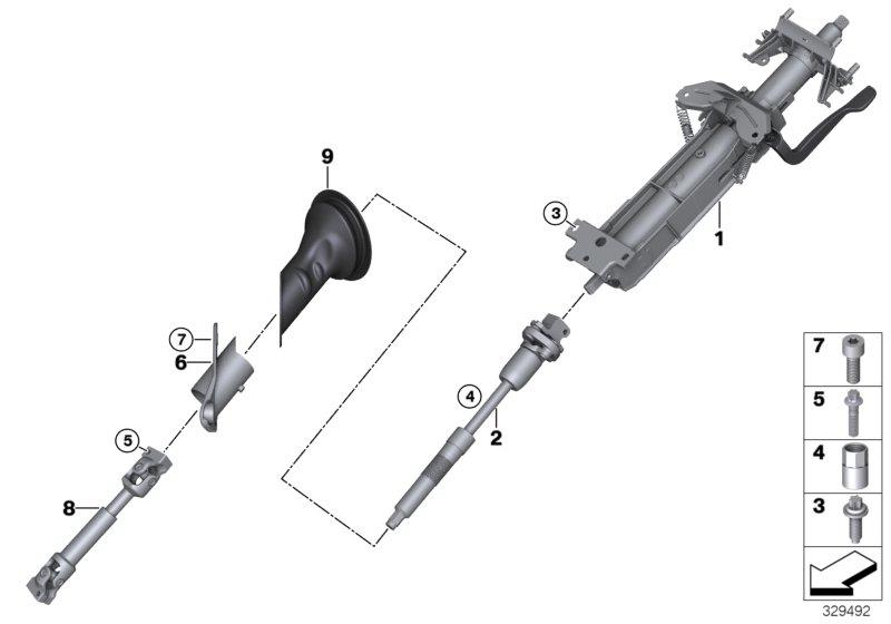 Diagram Steering column, manual / steering shaft for your 2023 BMW X3  30eX 