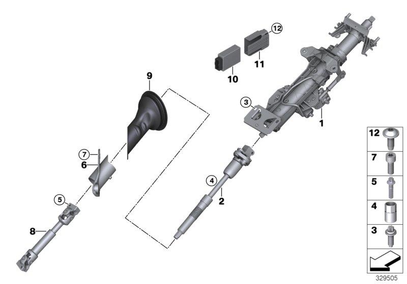 Diagram Steering column, electr./ steering shaft for your 2023 BMW X3  30eX 