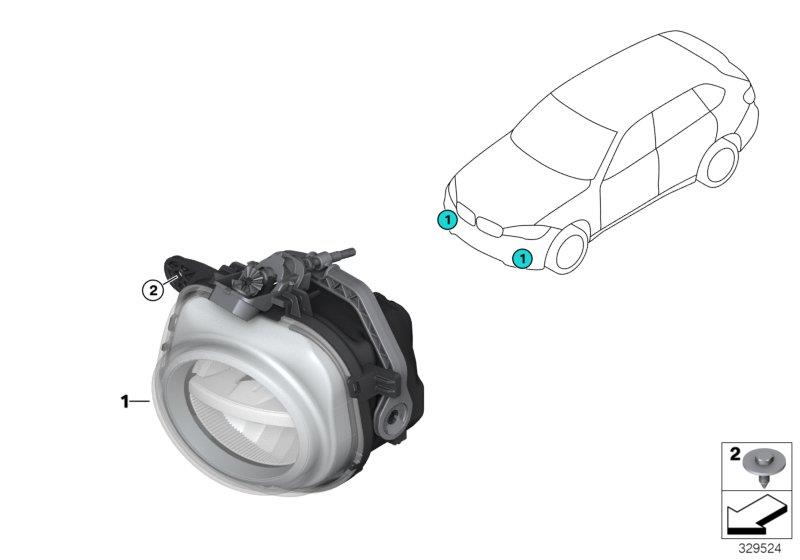 Diagram Fog lights LED for your 2018 BMW X5  M 