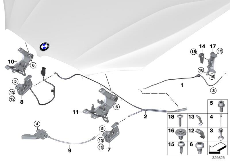 Diagram Front hatch / locking system for your BMW